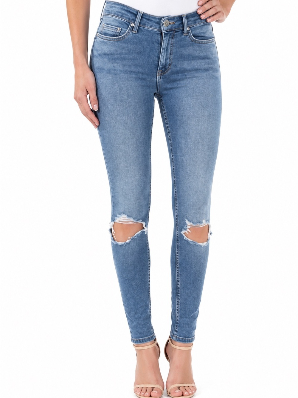 Free People NWT busted knee skinny jeans, size 24